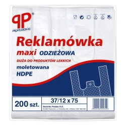 HDPE REKLAMÓWKI HD MAXI ODZIEŻOWA BIAŁA