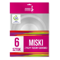 AZ MISKI Z TRZCINY CUKROWEJ 6SZT 450ML