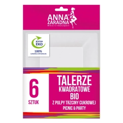 AZ TALERZE Z TRZCINY CUKR. 6SZT KWADR.