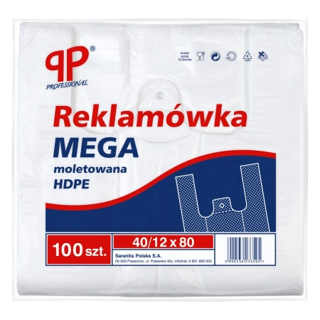 HDPE REKLAMÓWKI MEGA 40X12X80 A100 10 M