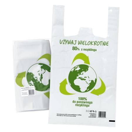 HDPE REKL. EKO 55 MIKRONÓW BIAŁA 50SZT.