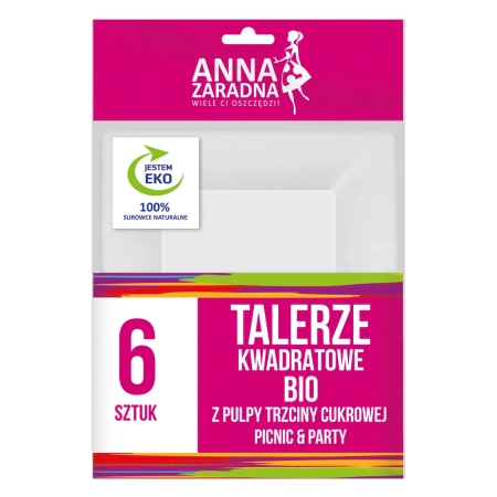 AZ TALERZE Z TRZCINY CUKR. 6SZT KWADR.