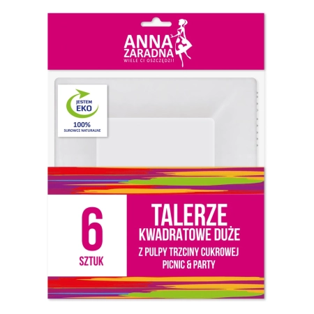AZ TALERZE Z TRZ. CUKR. 6SZT DUŻE KWADR.